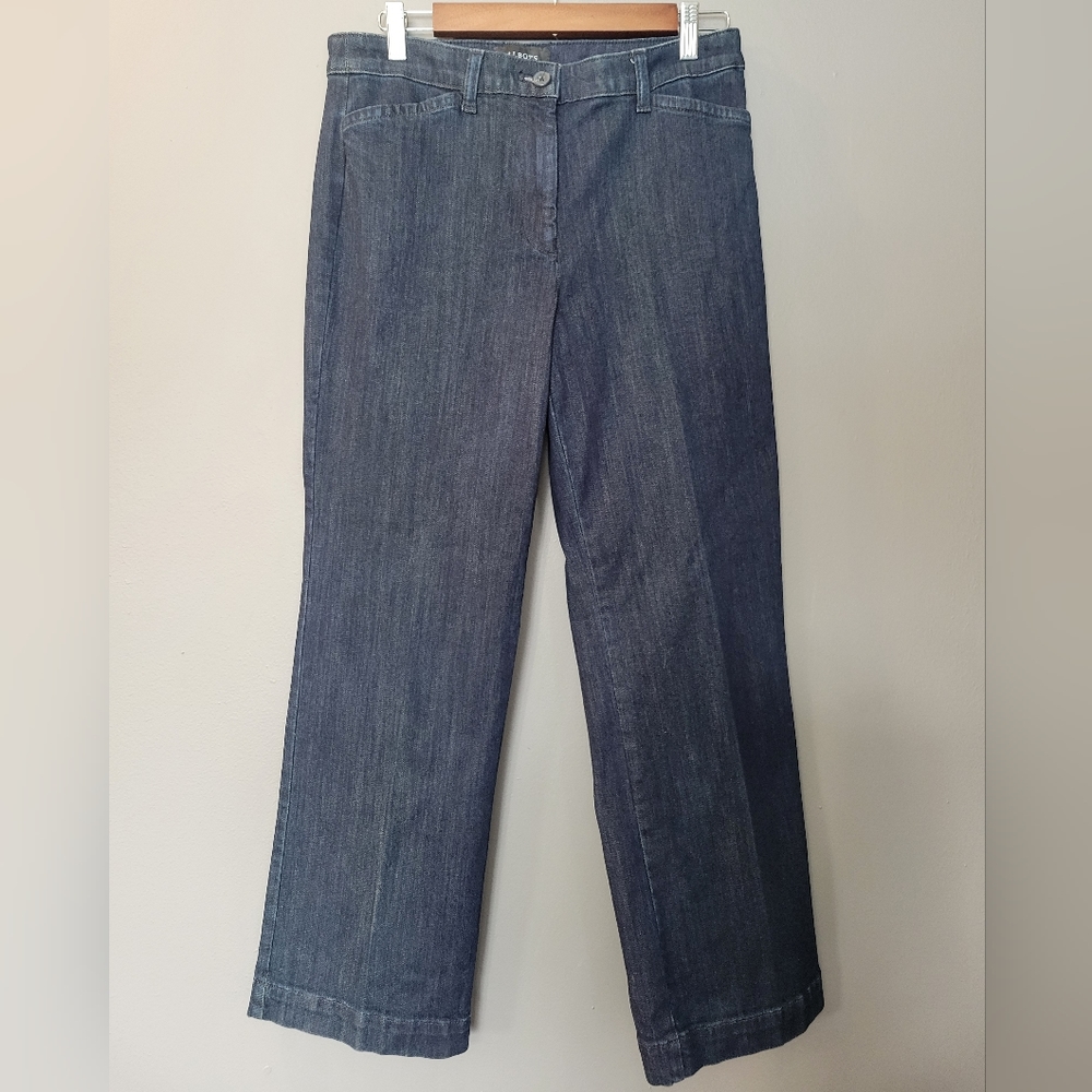 Talbots Signature Dark‎ Wash Straight Leg 5 Pocket Zip Fly Jeans Womens Size 8P